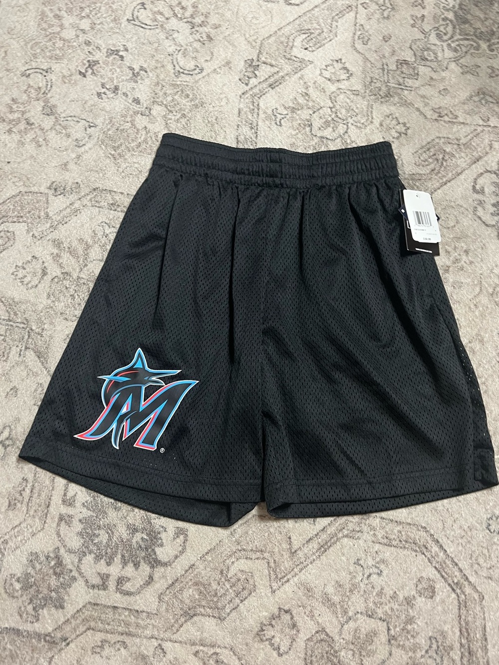 New Era Men's Black Miami Marlins Mesh Shorts